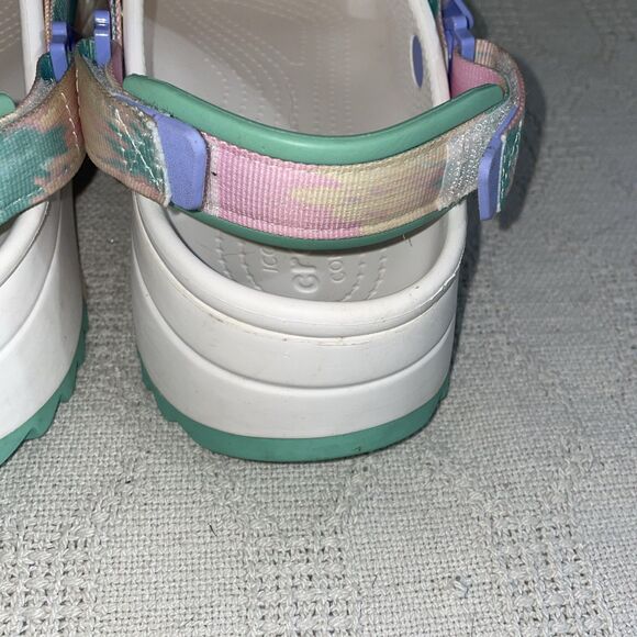 CROCS Crocband Rainbow Block Clogs Mens 8 Womens 10 Classic  Crocs Women’s Platform Clogs Size 11 M White Rainbow Outdoors Beach Cruise
